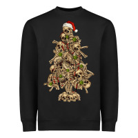 Black Skeleton Christmas Tree Heavyweight Sweatshirt - RanaPortraitStore