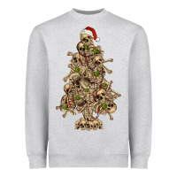 Heather Grey Skeleton Christmas Tree Heavyweight Sweatshirt - RanaPortraitStore