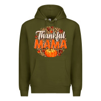 Army Green Thankful Mama Premium Hoodie - MaliasSmallBusiness