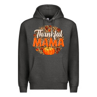 Charcoal Heather Thankful Mama Premium Hoodie - MaliasSmallBusiness