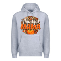 Heather Grey Thankful Mama Premium Hoodie - MaliasSmallBusiness