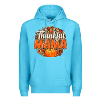 Ocean Blue Thankful Mama Premium Hoodie - MaliasSmallBusiness