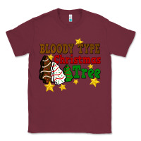 Burgundy Bloody Type Christmas Tree Classic Tee - FaDigitalArtStudio