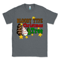 Charcoal Heather Bloody Type Christmas Tree Classic Tee - FaDigitalArtStudio