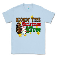 Dusty Blue Bloody Type Christmas Tree Classic Tee - FaDigitalArtStudio