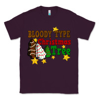 Plum Bloody Type Christmas Tree Classic Tee - FaDigitalArtStudio
