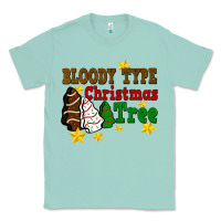 Seafoam Bloody Type Christmas Tree Classic Tee - FaDigitalArtStudio