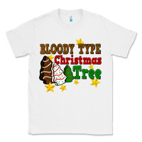 White Bloody Type Christmas Tree Classic Tee - FaDigitalArtStudio