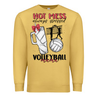 Antique Gold hot mess always stressed volleyball mama Premium Sweatshirt - MaliasSmallBusiness