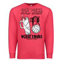 Cardinal hot mess always stressed volleyball mama Premium Sweatshirt - MaliasSmallBusiness