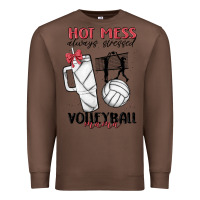 Chestnut hot mess always stressed volleyball mama Premium Sweatshirt - MaliasSmallBusiness