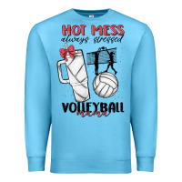 Ocean Blue hot mess always stressed volleyball mama Premium Sweatshirt - MaliasSmallBusiness