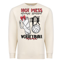 Sandshell hot mess always stressed volleyball mama Premium Sweatshirt - MaliasSmallBusiness