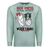 Seafoam hot mess always stressed volleyball mama Premium Sweatshirt - MaliasSmallBusiness