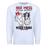 White hot mess always stressed volleyball mama Premium Sweatshirt - MaliasSmallBusiness