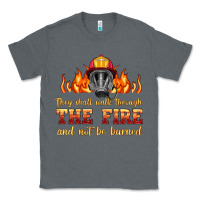Charcoal Heather the fire with firefighter air mask Classic Tee - HRA Design Shop