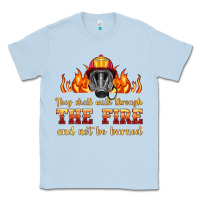 Dusty Blue the fire with firefighter air mask Classic Tee - HRA Design Shop