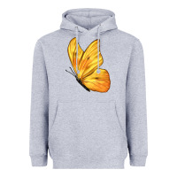 Heather Grey Flying Cloudless Sulphur Butterfly Heavyweight Hoodie - LillyAllenDesigns