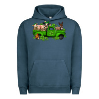 Pigment Midnight Navy st patricks farm animals truck Urban Hoodie - Jasminsmagicworld