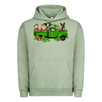 Pigment Oil Green st patricks farm animals truck Urban Hoodie - Jasminsmagicworld