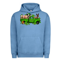 Pigment Pebble Blue st patricks farm animals truck Urban Hoodie - Jasminsmagicworld