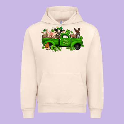 St Patricks Farm Animals Truck Urban Hoodie Designed By Jasminsmagicworld