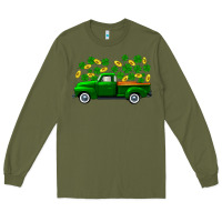Army Green st patricks shamrock gold truck Long Sleeve Tee - FaDigitalArtStudio