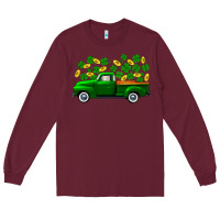 Burgundy st patricks shamrock gold truck Long Sleeve Tee - FaDigitalArtStudio