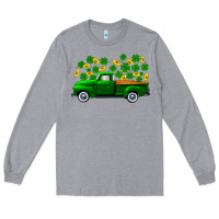 Heather Grey st patricks shamrock gold truck Long Sleeve Tee - FaDigitalArtStudio