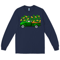 Navy st patricks shamrock gold truck Long Sleeve Tee - FaDigitalArtStudio
