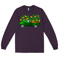Plum st patricks shamrock gold truck Long Sleeve Tee - FaDigitalArtStudio