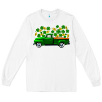 White st patricks shamrock gold truck Long Sleeve Tee - FaDigitalArtStudio