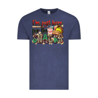 Vintage Denim i'm just here for the snacks softball Vintage Tee - Zillion Design Studio