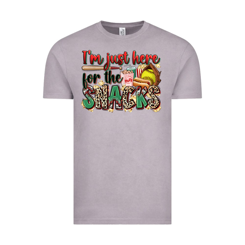 I'm Just Here For The Snacks Softball Vintage Tee by Zillion Design Studio | Teevron