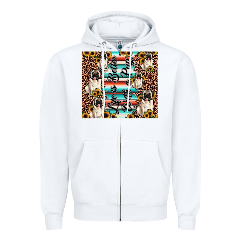 Life Is Better With A Pug Zipper Hoodie by JahusDesignShop | Teevron