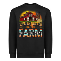 Black life is better on the farm with barn Heavyweight Sweatshirt - texasbilliewilder