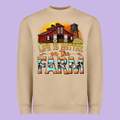 Heavyweight Sweatshirt life is better on the farm with barn