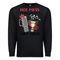 Black hot mess always stressed race mama Premium Sweatshirt - MaliasSmallBusiness