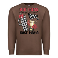 Chestnut hot mess always stressed race mama Premium Sweatshirt - MaliasSmallBusiness