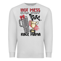 Dove Grey hot mess always stressed race mama Premium Sweatshirt - MaliasSmallBusiness