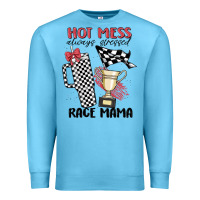 Ocean Blue hot mess always stressed race mama Premium Sweatshirt - MaliasSmallBusiness