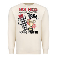Sandshell hot mess always stressed race mama Premium Sweatshirt - MaliasSmallBusiness