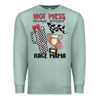 Seafoam hot mess always stressed race mama Premium Sweatshirt - MaliasSmallBusiness