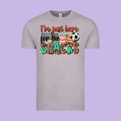 I'm Just Here For The Snacks Soccer Vintage Tee Designed By Zillion Design Studio