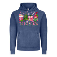 Vintage Denim pink christmas 'tis the season gnome Vintage Hoodie - Zillion Design Studio