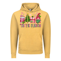 Vintage Mustard pink christmas 'tis the season gnome Vintage Hoodie - Zillion Design Studio