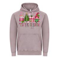 Vintage Zinc pink christmas 'tis the season gnome Vintage Hoodie - Zillion Design Studio