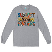 Heather Grey support local farmers Long Sleeve Tee - RacoonDesign