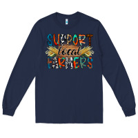 Navy support local farmers Long Sleeve Tee - RacoonDesign