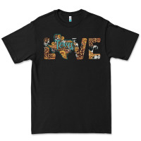 Black love texas map sunflower leopard cowhide Premium Tee - Artiststas